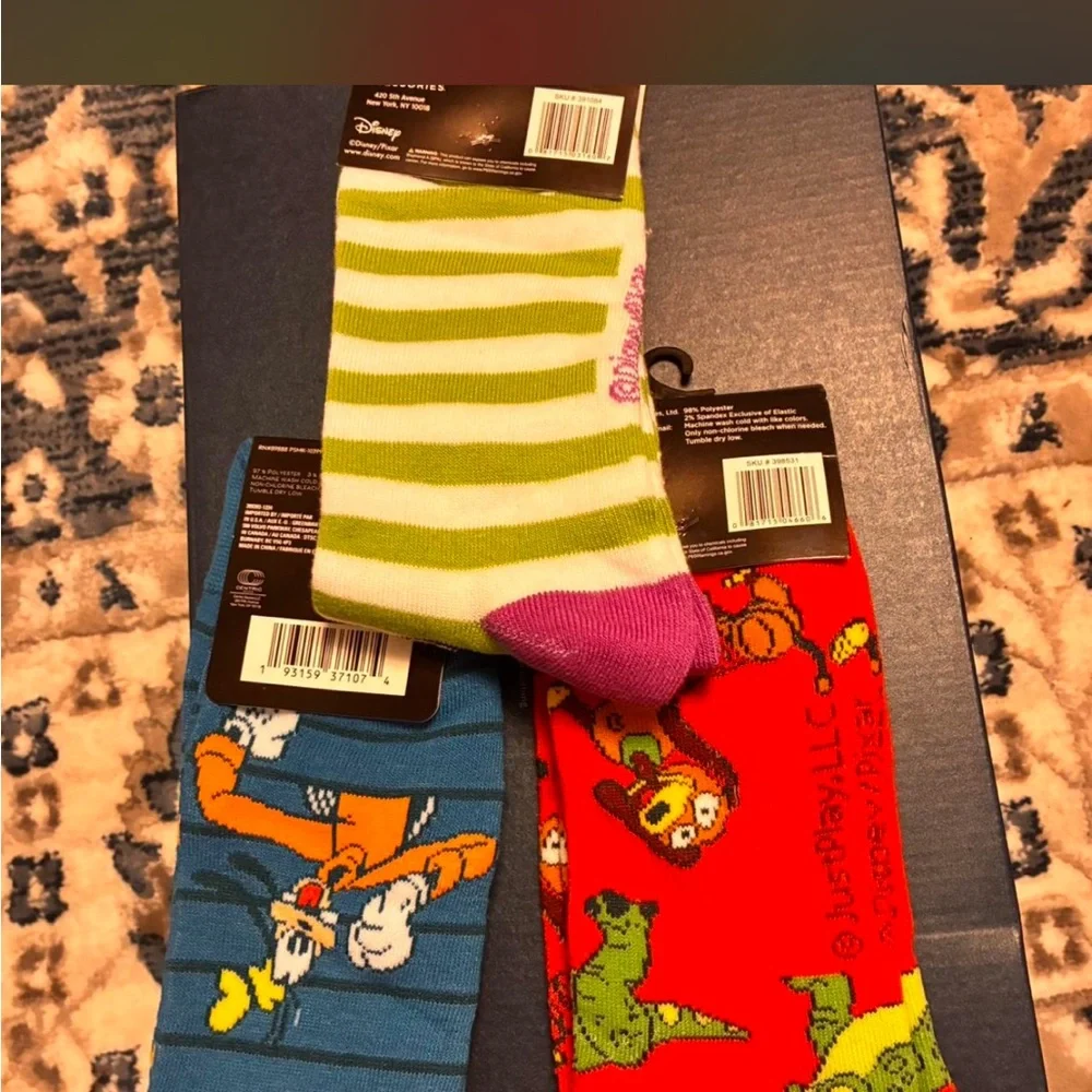 Pixar Crew Socks Trio - Green, Red, Blue
